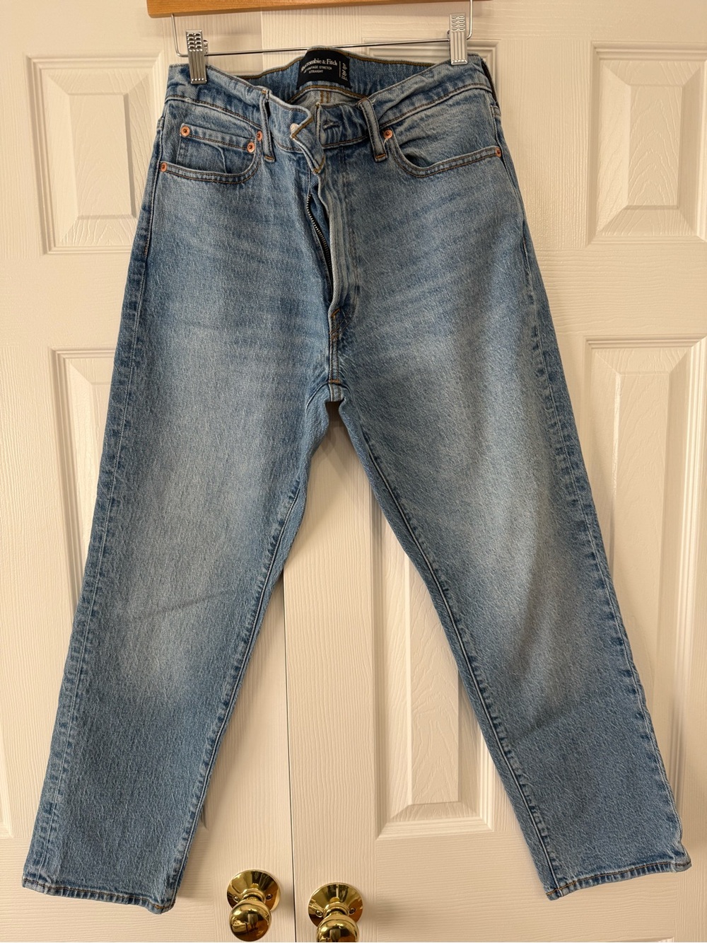 Abercrombie & Fitch Men's Light Blue Straight Jeans